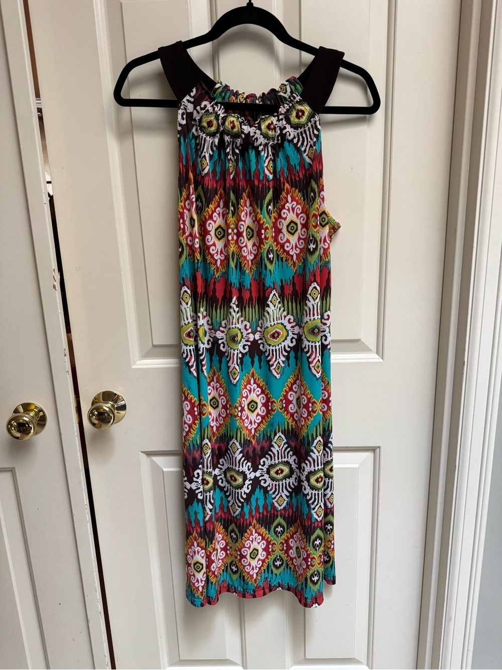 NY Collection Multicolor Geometric Midi Dress